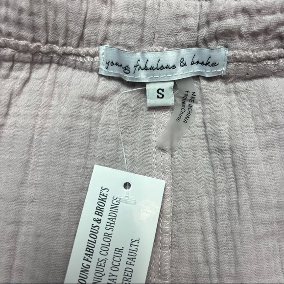 NWT Young fabulous & broke light pink cotton joggers - Picture 3 of 5